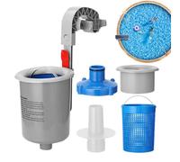 Skimmer De Piscine Hors Sol, Automatique Murale Écumeur, Bassin De Panier À Feuilles De Feuilles Automatique, Filtre de nettoyage d'eau, Skimmer Flottant pour Piscines Tubulaires, Gonflables