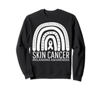 Skin Cancer Melanoma Awareness Month Rainbow Ribbon Black Sweatshirt