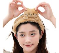 Skin Care Headband, Soft Hair Bands, Cute Cat Makeup Spa Headbands, Spa Headband For Washing Face, Soft Plush Hair Bands For Shower, 5 x 18 cm, 1,97 x 7,09 pouces, 47 g