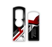SKIN CLÉ ÉLECTRONIQUE COMPATIBLE AVEC HONDA X-ADV 750 FM-K-001 (Blanc et Rouge, 2 trous)