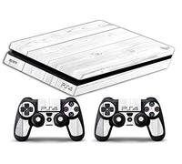Skin Compatibilité pour PS4 Slim - Limited Edition Decal étuis de Protection pour faceplates Bundle (Bois Blanc)