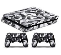 Skin Compatibilité pour PS4 Slim - Limited Edition Decal étuis de Protection pour faceplates Bundle (Camouflage Geometric)