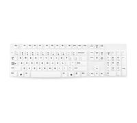 Skin de clavier pour Logitech K120 & MK120 Clavier USB de bureau ergonomique - Disposition américaine, étanche, anti-poussière, protection améliorée et durabilité (blanc)