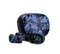Skin en fibre de carbone compatible avec les écouteurs Bose Ultra Open - Camouflage bleu moderne - Autocollant de protection en vinyle 3M de qual