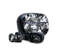 Skin en fibre de carbone compatible avec les écouteurs Bose Ultra Open - Motif camouflage moderne noir - Autocollant de protection en vinyle 3M d