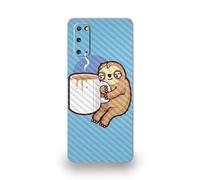 Skin en fibre de carbone MightySkins pour Samsung Galaxy S20 Good Morning Sloth | Finition textur e protectrice et durable en fibre de carbone