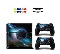 Skin for PS4, Chickw1 Vinyle Protective Autocollant Decal Sticker pour PlayStation 4 Console + 2 Dualshock Manette Set Skins + 10pc Thumb Grips + 2pc Light Bar au Hasard (Terre)