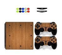 Skin for PS4 Pro, Chickw1 Skin Vinyl Autocollant Sticker Decal pour Playstation 4 Pro Console and 2 Dualshock Manette Set + 10pc Thumb Grips + 2pc Light Bar au Hasard (Bois)
