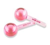 Skin Gym Boules de beauté en forme de boule de glace liquide rose - Rouleau de massage pour le visage pour rafraîchir et apaiser la peau - Outils de soins de la peau pour réduire les poches, minimiser