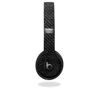 Skin MightySkins en fibre de carbone pour casque sans fil Beats by Dr. Dre Solo 3 - Cuir noir | Finition textur e protectrice et durable en fibre