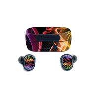 Skin MightySkins en fibre de carbone pour écouteurs sans fil Skullcandy Sesh True - Fumée brillante | Finition fibre de carbone texturée, protect