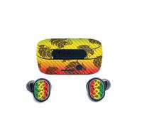 Skin MightySkins en fibre de carbone pour écouteurs sans fil SkullCandy Sesh True Wireless - Lion Rasta | Finition fibre de carbone texturée, pro