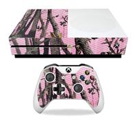 Skin MightySkins en fibre de carbone pour Microsoft Xbox One S Motif camouflage arbre rose | Finition textur e protectrice et durable en fibre