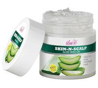 Skin - N - Gel d'aloe vera pour le visage, la peau et les cheveux 100 g | Gel d'aloe vera | Pour hydrater, nourrir et éclater, cuir chevelu sain et cheveux plus forts | Certifié halal et végétalien