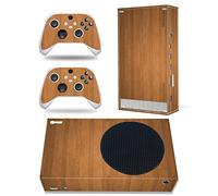 Skin pour Xbox Series S, tout le corps en vinyle autocollant de protection pour console Xbox Series S et manette sans fil (bois marron)
