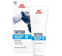 SKIN STORIES Lotion quotidienne (100 ml), crème de tatouage hydratante avec InkGuard Technology® et acide hyaluronique, soin quotidien avec SPF 10 pour des couleurs intenses et une conservation de la