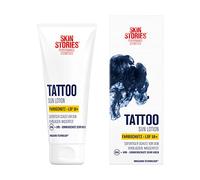 SKIN STORIES Sun Lotion SPF 50+ (100 ml), protection de la couleur des tatouages, crème solaire avec technologie InkGuard®, très haute protection solaire au panthénol et à la vitamine E, contre la