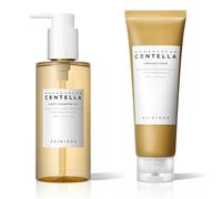 SKIN1004 Madagascar Centella Double Nettoyage - Huile Démaquillante 200 ml + Mousse Nettoyante 125 ml - Routine Coréenne Peaux Sensibles - Bundle Assemblé