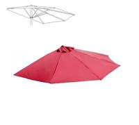 SKINCATE 2.7m Demi-Parasol Auvent De Remplacement 270cm 5 Baleines Toile De Rechange Pour Parasol Jardin Anti-UV Dessus De Parapluie De Remplacement (Color : Burgundy, Size : 270cm/9ft-5ribs)