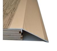 SKINCATE Barre De Seuil pour Sol Irrégulier Hauteur 1-5cm, Profilés De Transition De De Sol en Vinyle, Rampe De Seuil en Aluminium, pour Bois Au Carrelage, 10cm Largeur(Gold)