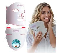 skinFUTURE Masque LED pour le visage, le cou et le décolleté - 480 LED - 4 modes d'éclairage (rouge, bleu, jaune, infrarouge proche NIR) - Thérapie lumineuse anti-âge contre les rides, l'acné et pour