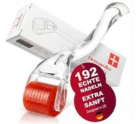 skinFUTURE Microneedling Roller - Dermaroller Cheveux & Barbe - 192 véritables aiguilles simples en acier inoxydable - 0,5 mm pour le visage et le cuir chevelu - Outil Dermaroller professionnel