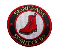 Skinheads Spirit of 69 Patch brodé cercle rouge, noir et blanc