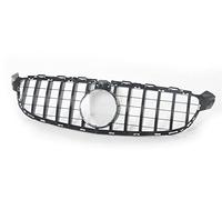 SKINII Grille Avant Grille Calandre Course pour Mercedes pour Benz W205 C63 C63S 2015-2018 pour GT R Maille Capot Pare-Chocs Supérieur Voiture avec Trou Caméra Calandres Sport