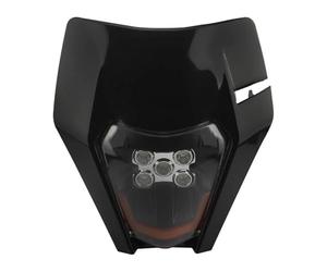 SKINII Phares Avant Assemblage Moto Accessoires De Plaque De Phare À LED pour Moto Carénage Motocross Dirt Bike Supermoto Phare pour EXC SX pour MX 250 300 450 Phare Travail Moto Phare(Noir)