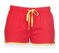 Skinni Fit - Short de sport rétro - Femme (2XL) (Rouge/Jaune) - UTRW2838 Rouge/Jaune G