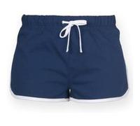 Skinni Fit - Short de sport rétro - Femme (L) (Bleu marine/Blanc) - UTRW2838 Bleu Marine/Blanc G