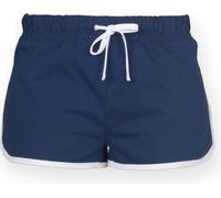Skinni Fit short de sport / short rétro pour femmes RW2838 (XS) (Bleu marine/Blanc)