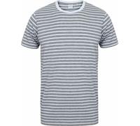 Skinni Fit T-shirt unie à manches courtes et rayures RW5499 (XS) (Gris chiné/Blanc)