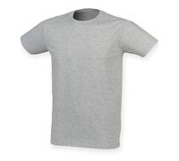 SkinniFit Hommes T-Shirt À Manches Courtes En Coton/Élasthanne Stretch
