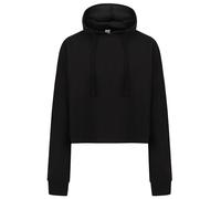 SkinniFit Sweat à Capuche Croppé Gris Foncé ou Noir Femme Coton