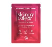 Skinny Coffee avec Guarana, Thé Vert, Café Vert en Poudre, L-Carnitine, Arabica et Chlorella, 28 Sachets de 5g, Café Soluble Vegan pour 28 Jours