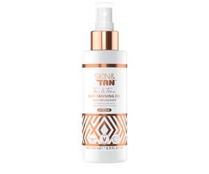 Skinny Tan Tan and Tone Self-Tanning Oil - Spritz, Go, and Glow - No Need to Rinse - Hydrating and Toning Formula - For Healthier Looking Skin - Blurs Appearance of Stretch Marks - Medium - 4.9 oz