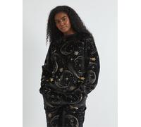 Skinnydip Skinnydip Black Celestial Gold Twosie Fleece Pyjamas Set