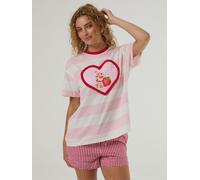 Skinnydip Skinnydip Pink Strawberry Shortcake Stripe T-Shirt