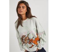 Skinnydip Skinnydip White Disney Fox And The Hound Flower Knitted Jumper