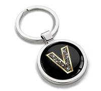 Skino Biomar Labs® Porte-clé Lettres A-Z Initiales Personnalisable de L'alphabet Alphabet Accessoires Homme Femme Cadeau Lettre V Or KK 74