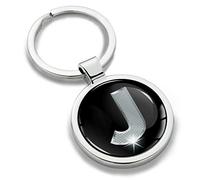 Skino Biomar Labs® Porte-clé Lettres A-Z Initiales Personnalisable de L'alphabet Alphabet Accessoires Homme Femme Cadeau Lettre J Argent KK 10