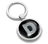 Skino Biomar Labs® Porte-clé Lettres A-Z Initiales Personnalisable de L'alphabet Alphabet Accessoires Homme Femme Cadeau Lettre D Argent KK 4