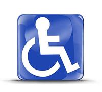 SkinoEu® 1 x 3D Silicone Autocollant avec Motif International Accès Handicapé Disabled Symbol pour Voiture Fourgonnette Camion KS 56