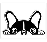 SkinoEu® 1 x Autocollant Sticker Vinyle Chien Bouledogue Français Dog Voiture Camion Fenêtre Porte Auto Moto Vélo B 88