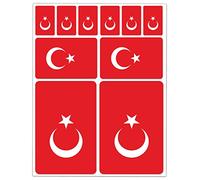 SkinoEu 10 x PVC Autocollant Voiture Auto Moto Drapeau National Turquie Turc Flag D 19