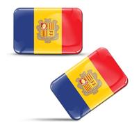 SkinoEu® 2 Autocollants 3D - Drapeau Japonais - Drapeau d'Andorre F 176