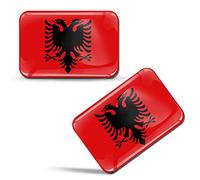 SkinoEu® 2 x 3D Autocollants Drapeau Albanie Albanais F 66