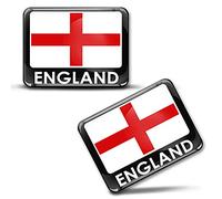 SkinoEu® 2 x 3D Autocollants Drapeau Angleterre Anglais Croix de Saint-Georges F 182