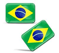 SkinoEu® 2 x 3D Autocollants Drapeau Brésil Brésilien F 184